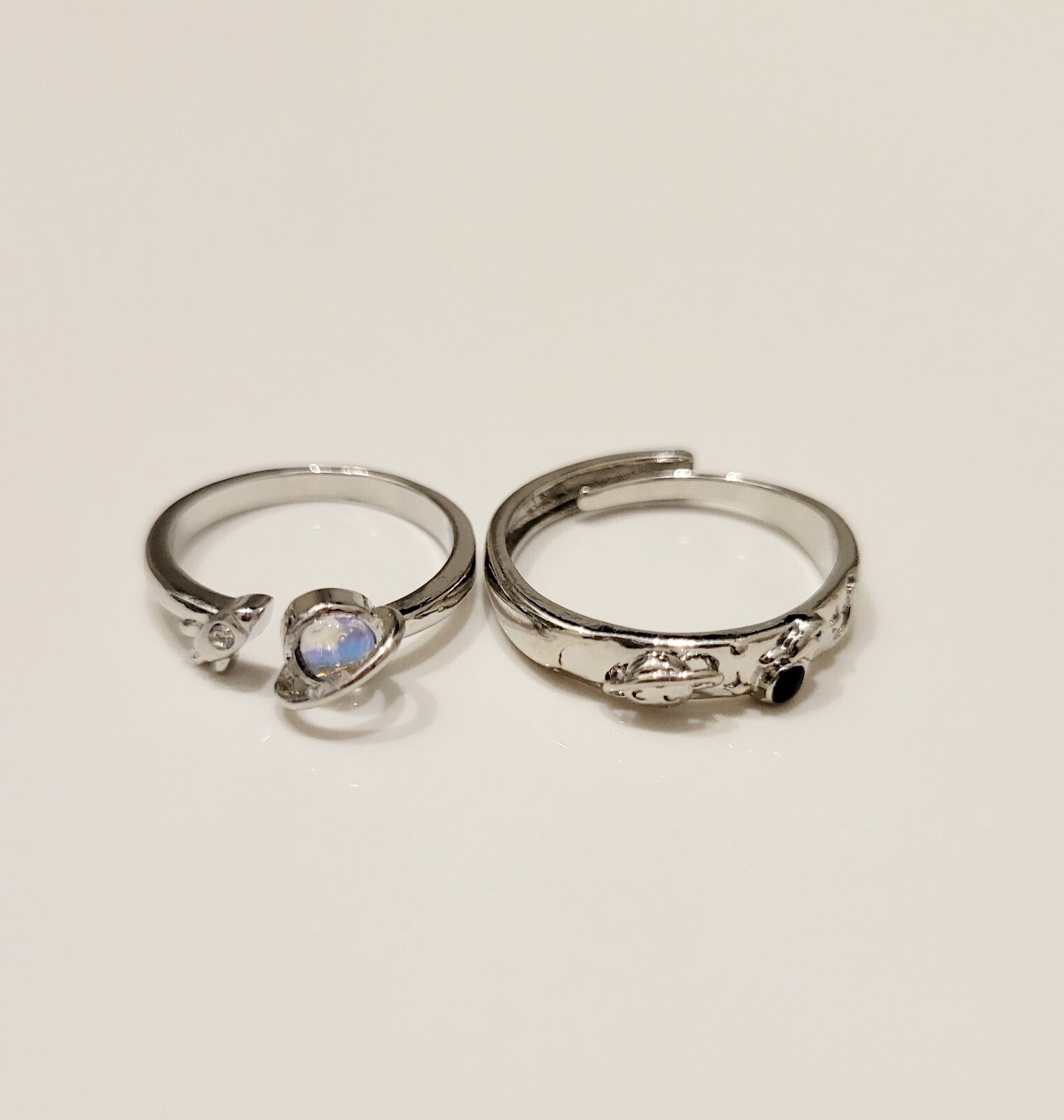 Matching Rings For Couples Boyfriend Girlfriend Gift Promise Rings Space Saturn