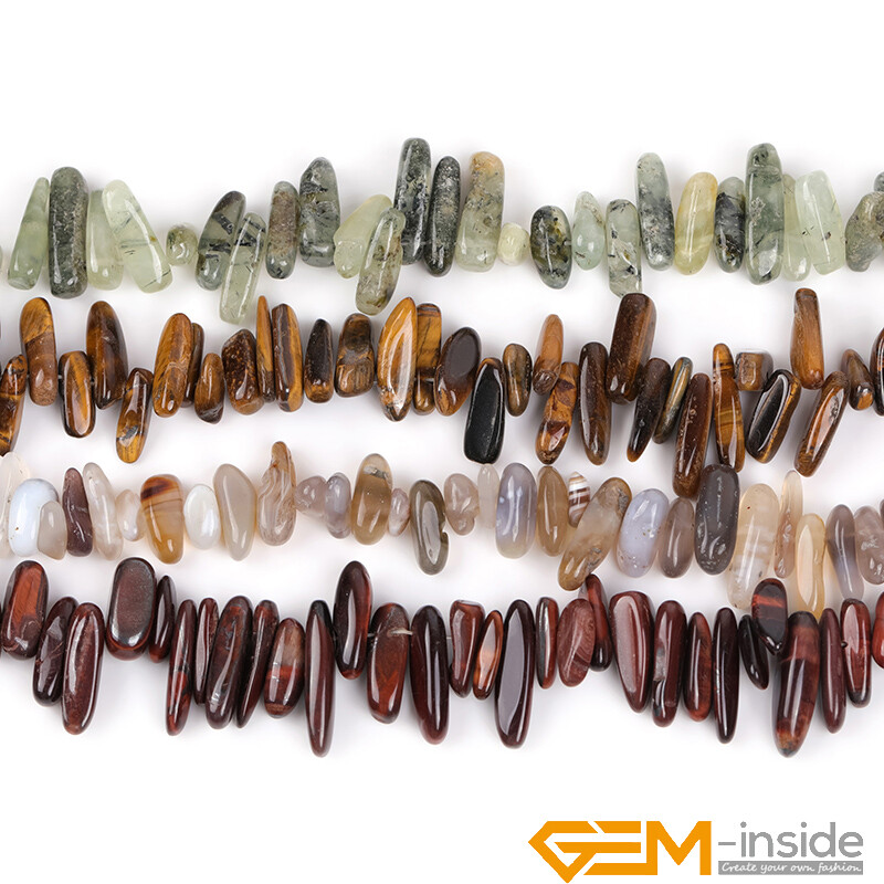 Natural Freeform Gemstone Sticks Spike Chips Beads For Jewellery Making 15″ AU