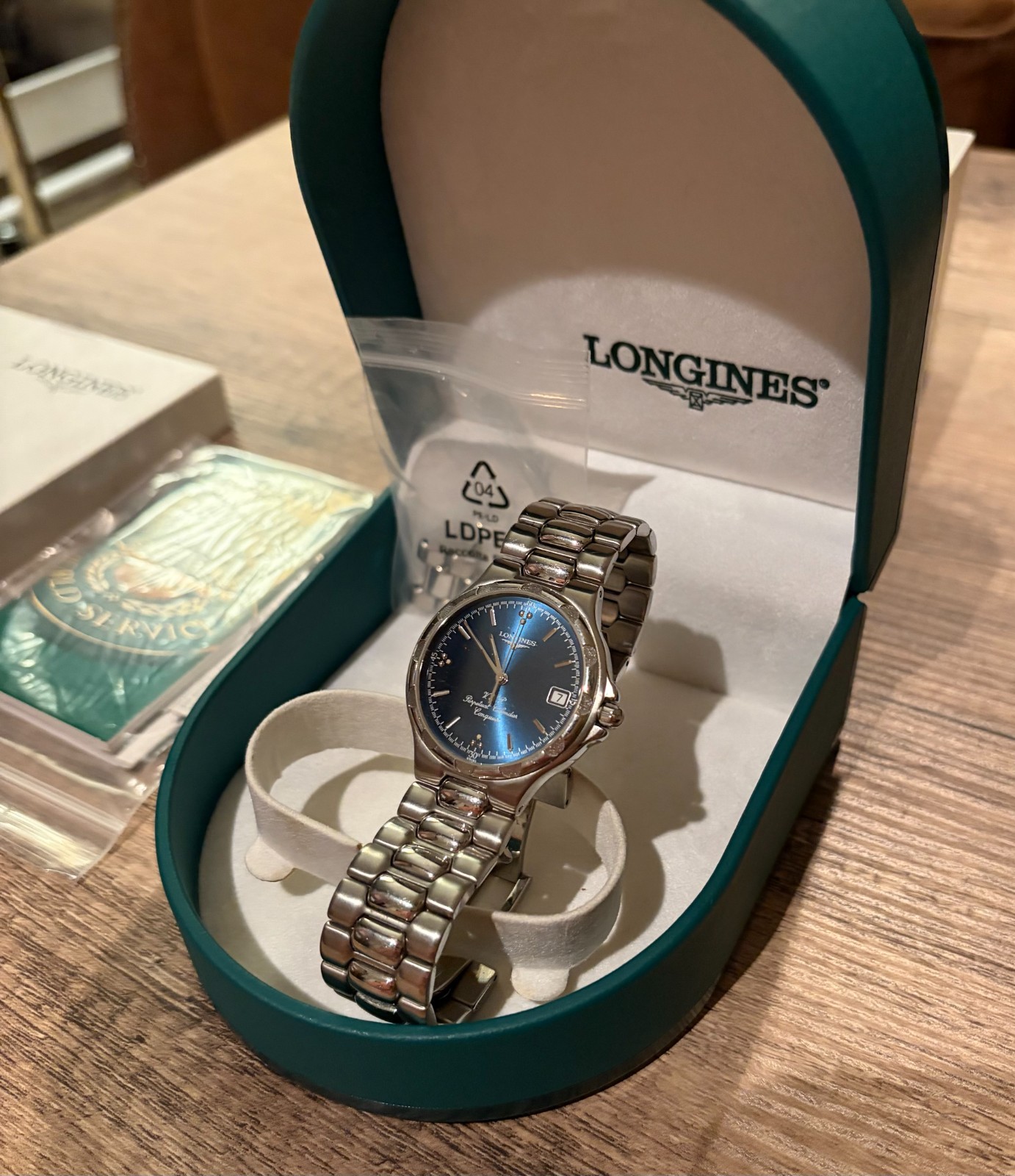 [Excellent w/Box ] LONGINES L1.627.4 V.H.P Conquest Blue Dial Qz Men’s Watch