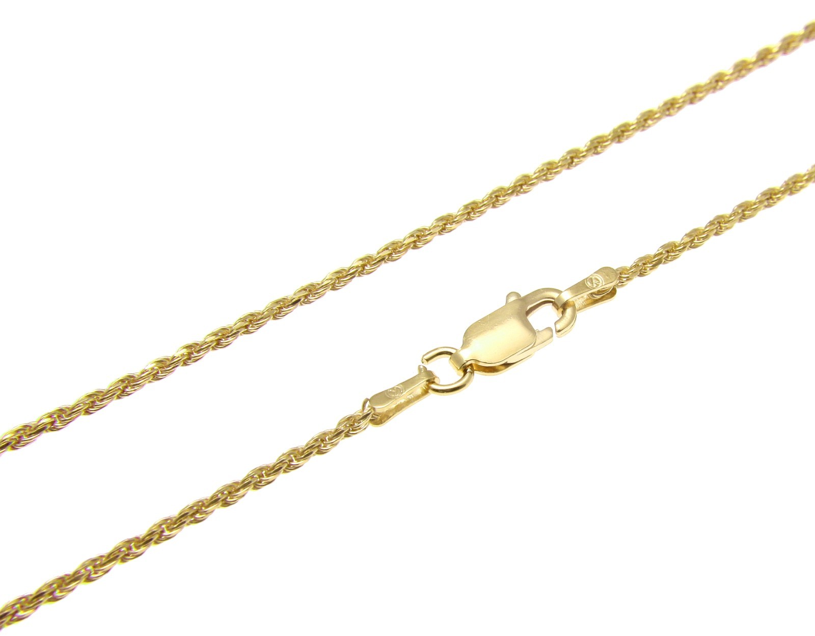 1.4MM YELLOW GOLD ITALIAN SILVER 925 DIAMOND CUT ROPE CHAIN 16″ 18″ 20″ 22″ 24″