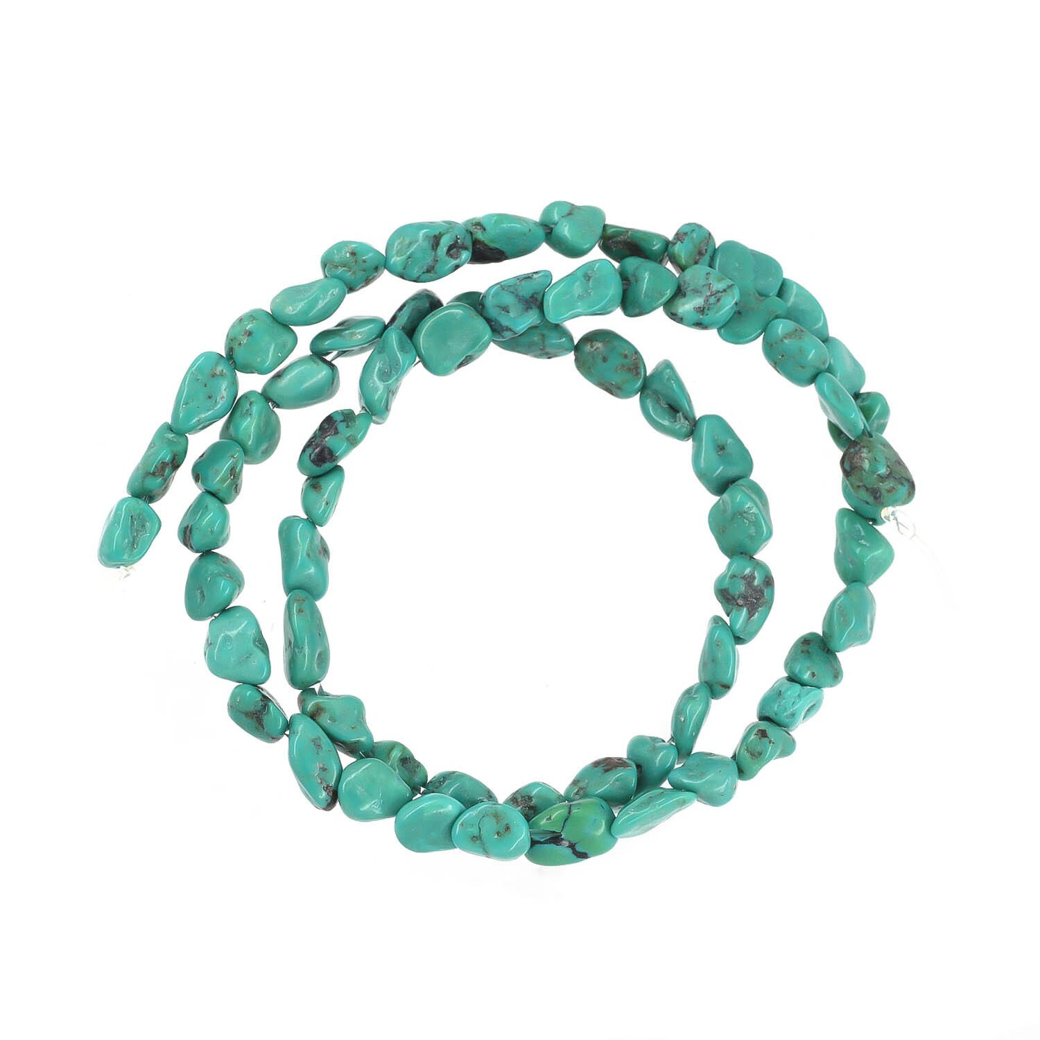16″ Genuine Chinese Turquoise Tumble Nugget Beads ap. 6 – 6.5mm #82194