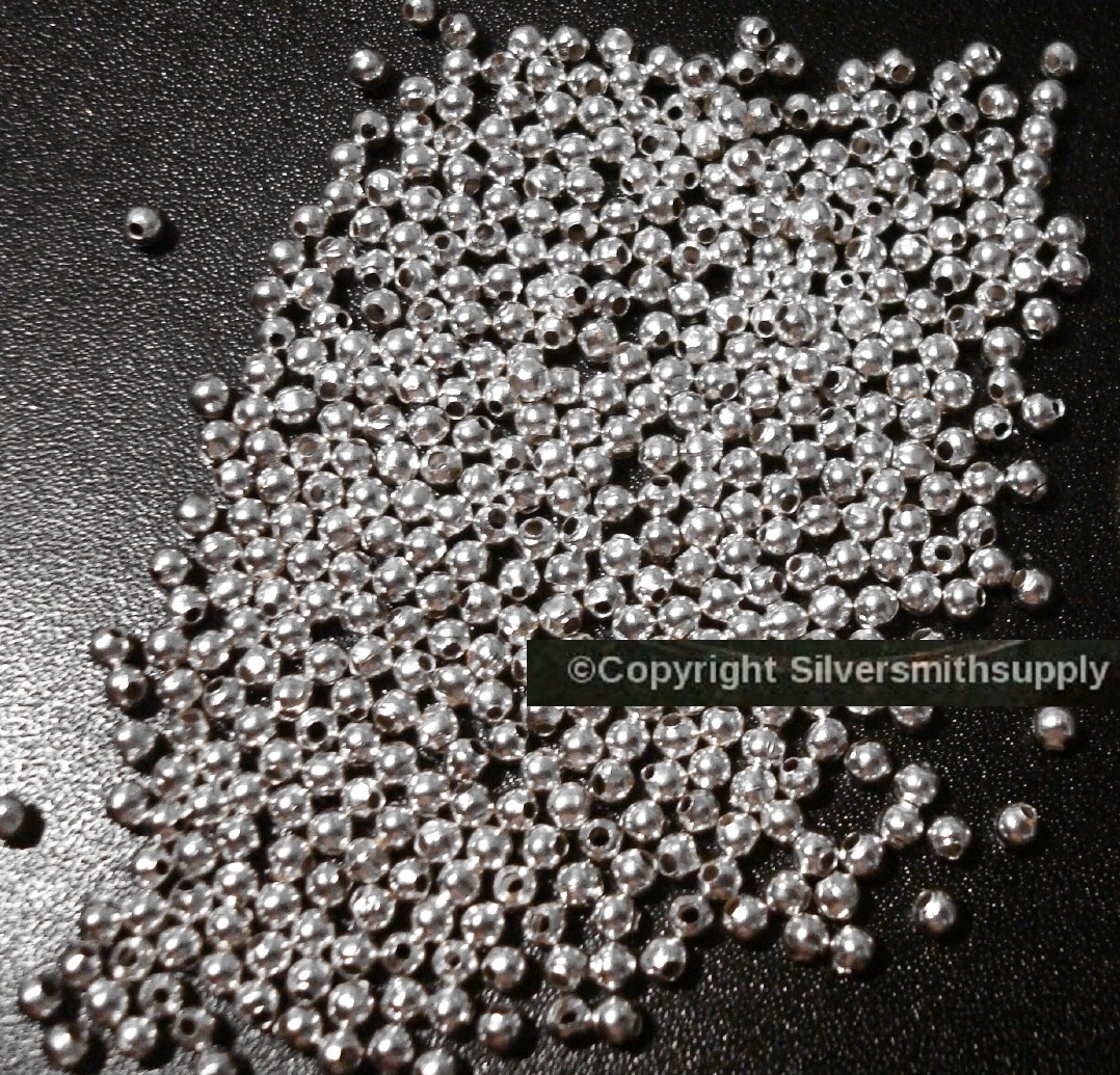 Spacer beads 2.4mm round seamed silver plated metal 500 pcs in each lot fpb056B