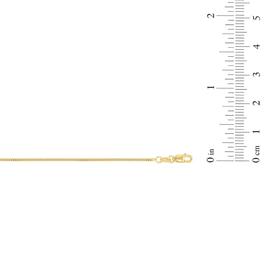 Floreo 10k Yellow Gold 0.75mm Solid Miami Cuban Gourmette Chain Necklace