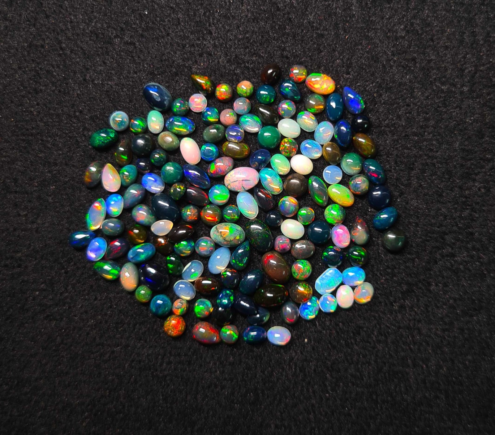 Ethiopian White, Black Opal Mix Shape Cabochon Gemstone 70-80 Pcs 3-4*6 MM 10 CT