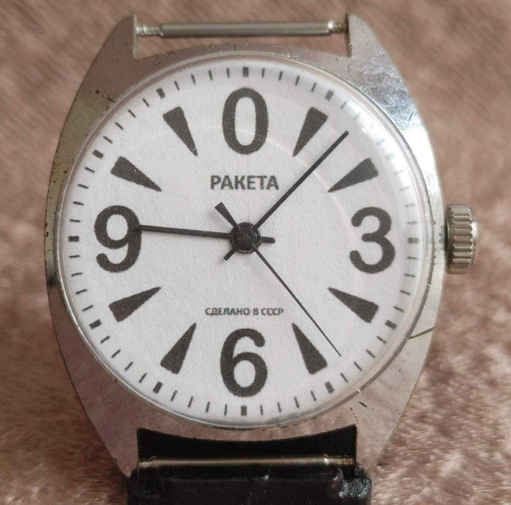 Watch Raketa Big Zero Mechanical Men Wrist Watch USSR Vintage Soviet