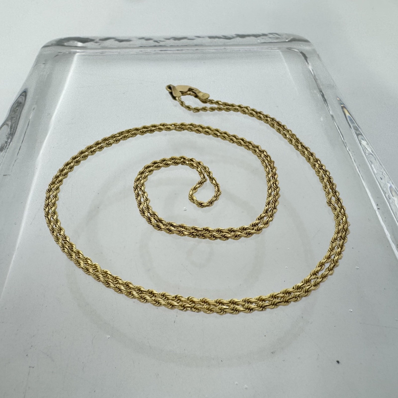 14K Solid Yellow Gold Rope Chain Necklace 1.3mm thick 24” – 5g