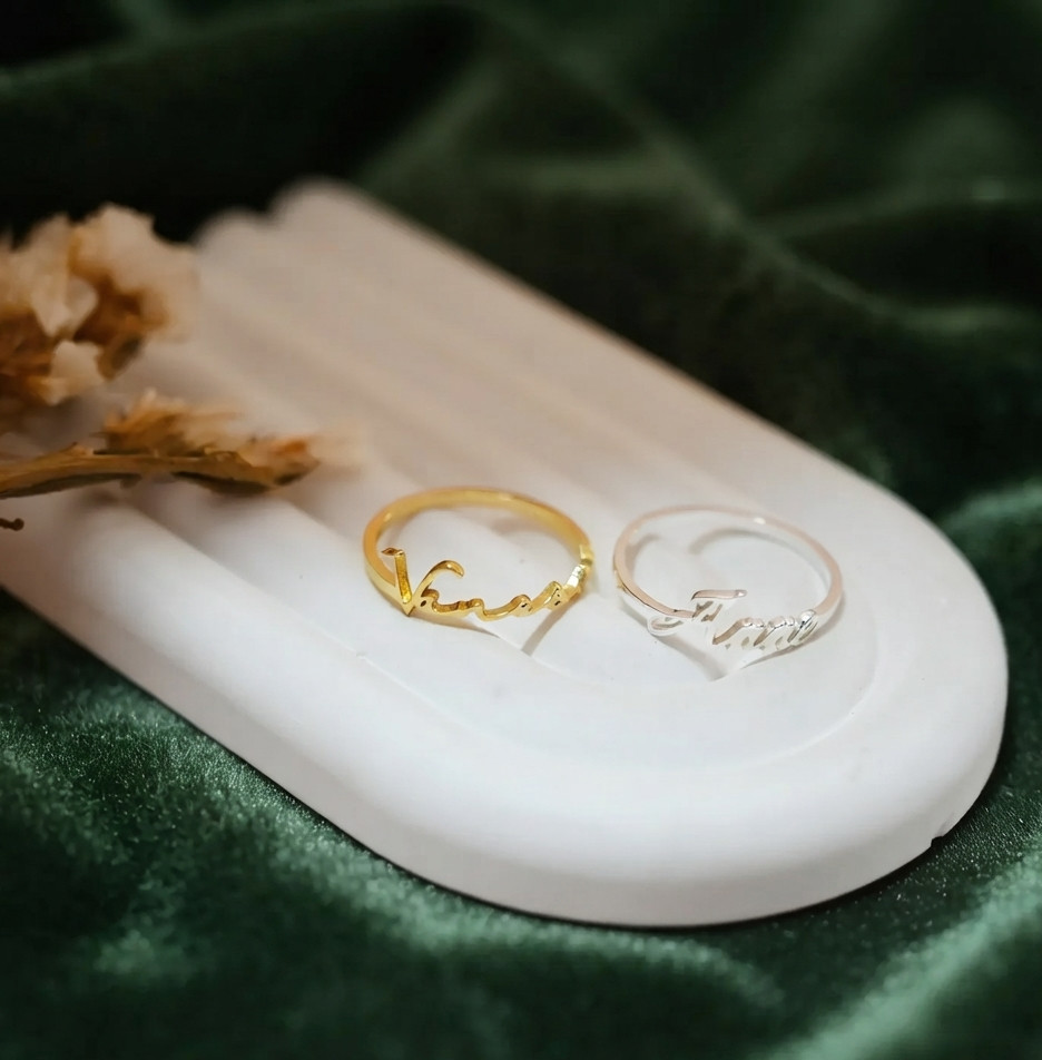 Custom Gold Name Ring Adjustable | Minimalist Personalized Jewelry Gift to her