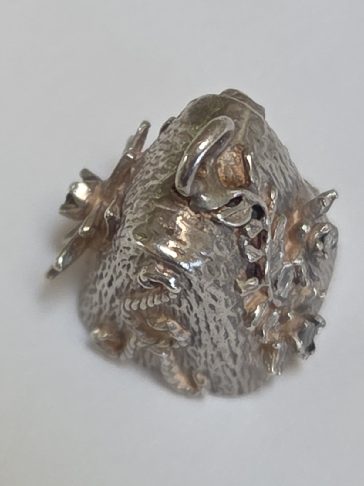 Sterling Silver ~ BELL Charm ~ Sweet Ring Noise ~ With Gems ~ RARE! ~ VINTAGE
