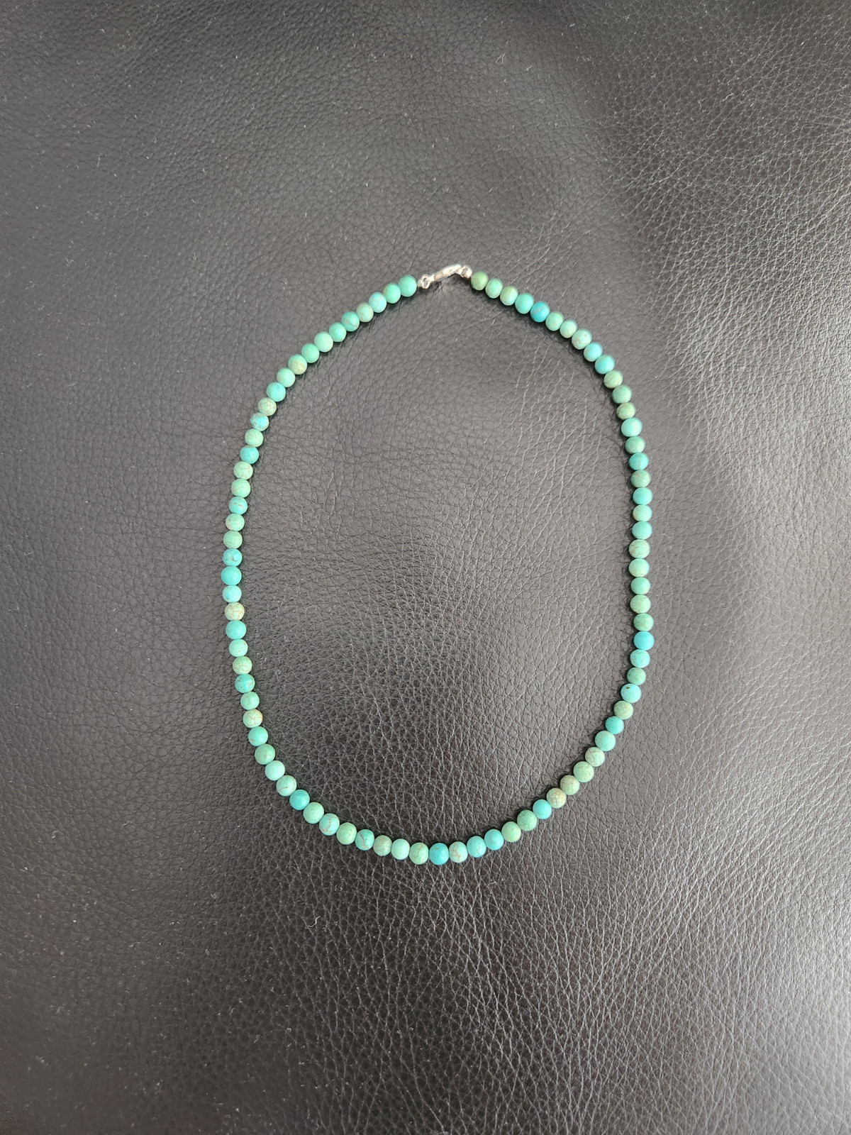 16″ green verdigris dyed magnesite necklace