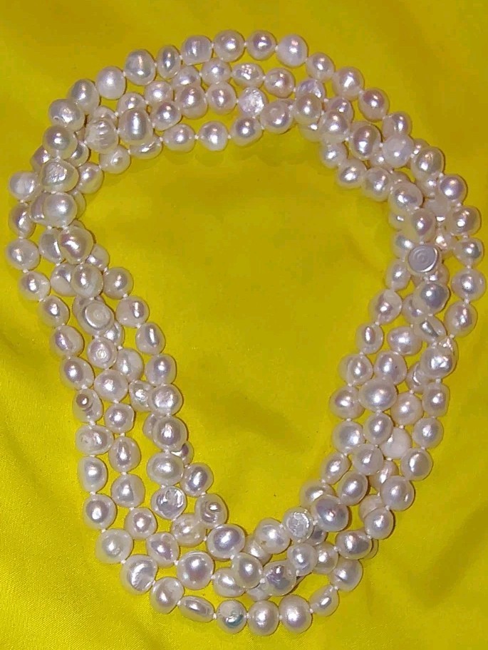 “Honora ” Vintage 100g+ Genuine Cultured F.W. Lavender Pearl 62″ Rope 169 Ct.
