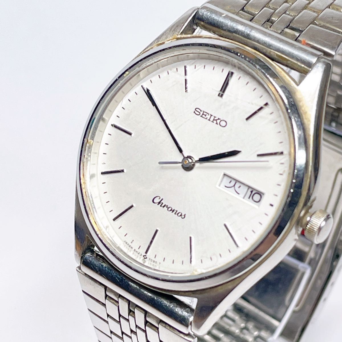 54 SEIKO Watch Wristwatch Chronos 5H23 7D40 White Dial