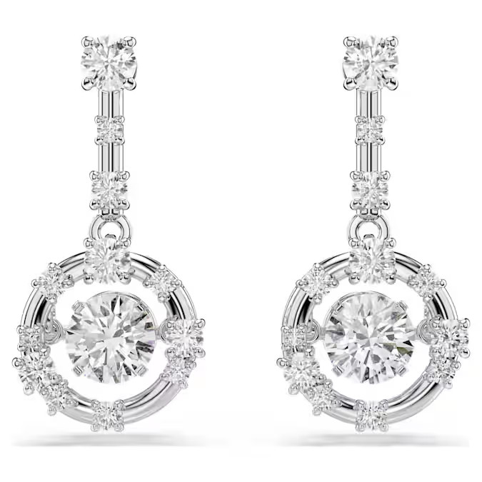 Swarovski Constella Earrings Mixed cut, white, rhodium plated