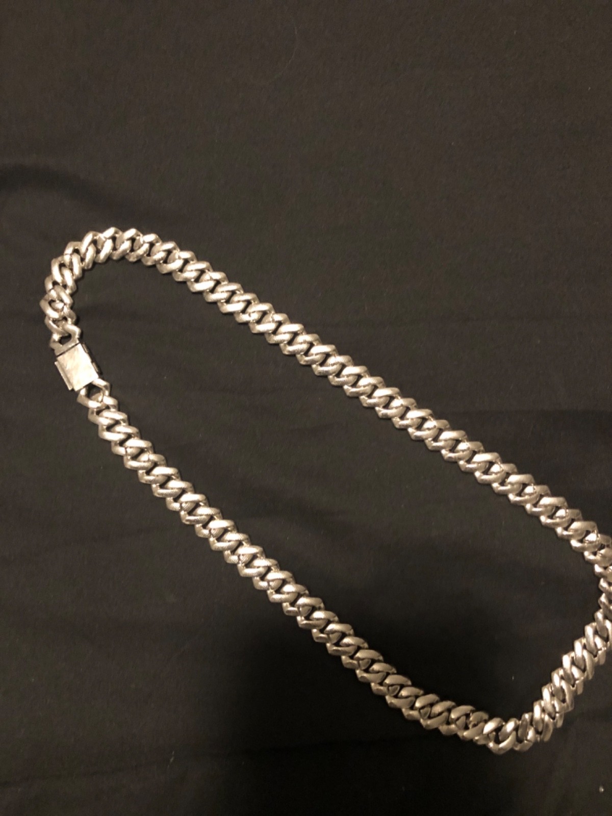 lab diamond necklace 24” new Cuban link silver