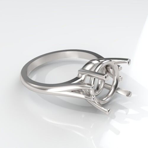 (9mm – 15mm Round) Wire Mount Sterling Silver Ring Setting (Ring Size 7)