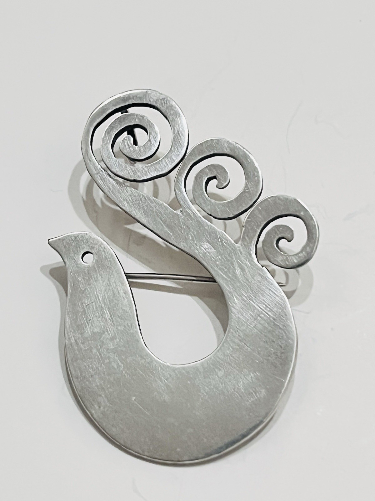 Vintage Estate Peru Sterling Silver 925 Bird Brooch / Pendant Art Deco 2” X 1.5”