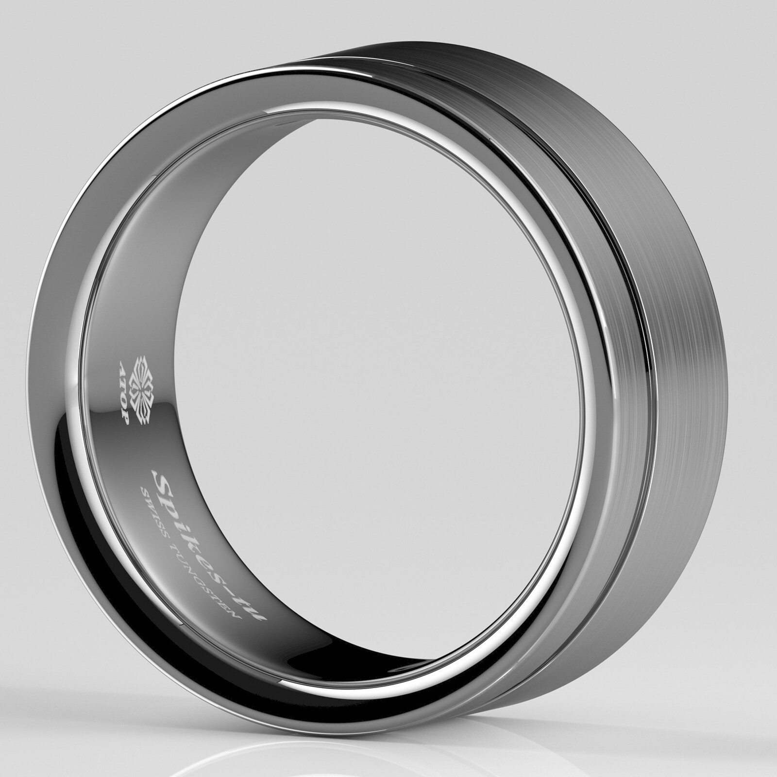 Titanium Color Brushed Tungsten Carbide Ring Stripe Bridal Band ATOP Men Jewelry