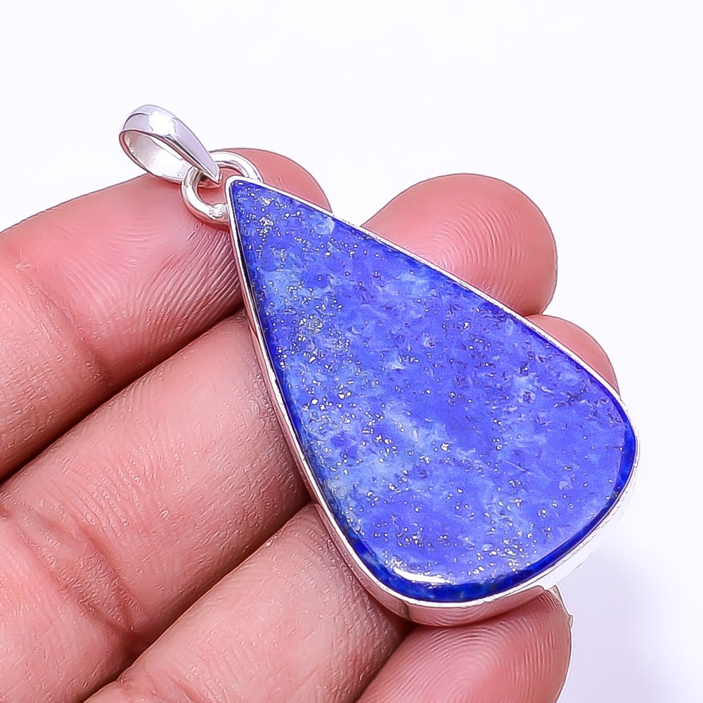 Natural Lapis Lazuli 925 Sterling Silver Pendant 2.07″ P25, Christmas Gift
