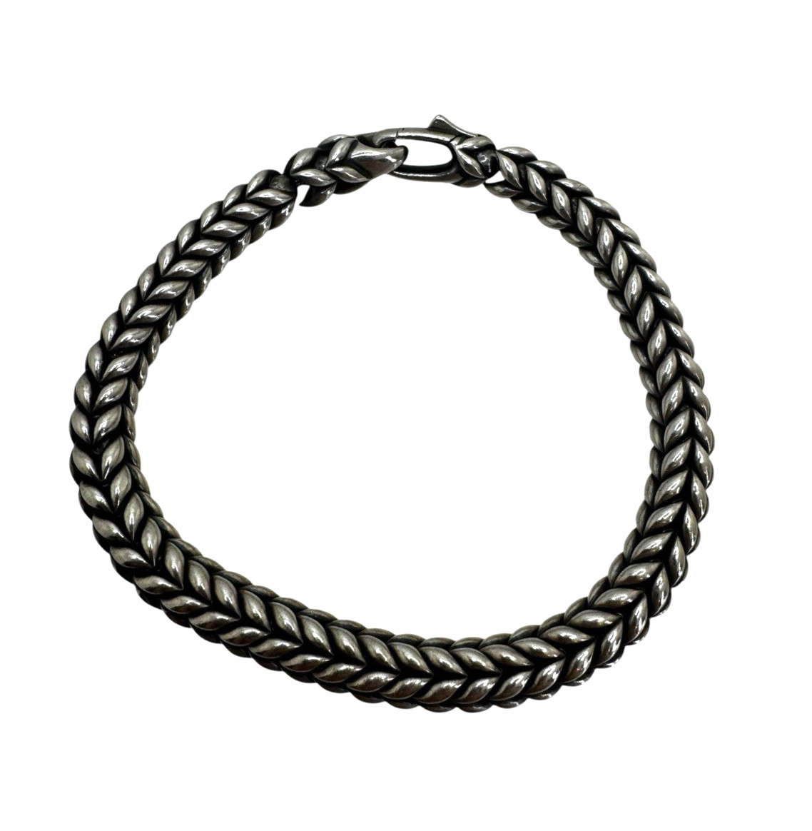 David Yurman Sterling Silver Chevron Bead Bracelet 8.25 Inch