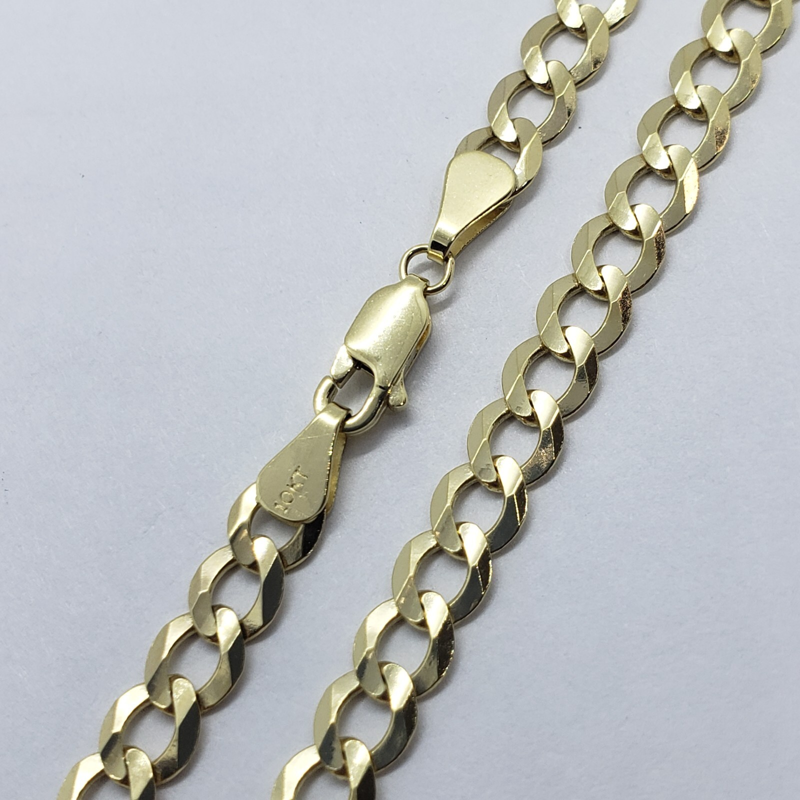 10K Yellow Gold Solid Cuban Link Chain Curb Necklace Bracelet 1.8mm-4mm, 7″~30″