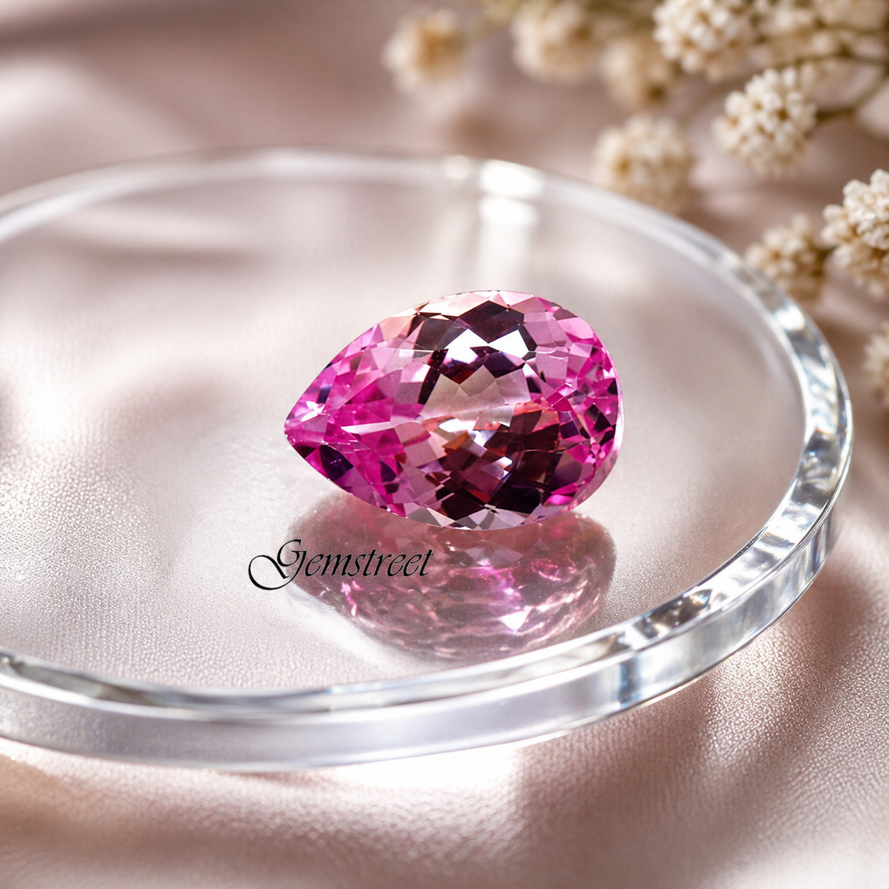AAA Padparadscha Sapphire 7 Ct Pear Cut Certified Loose Gem From Sri Lanka