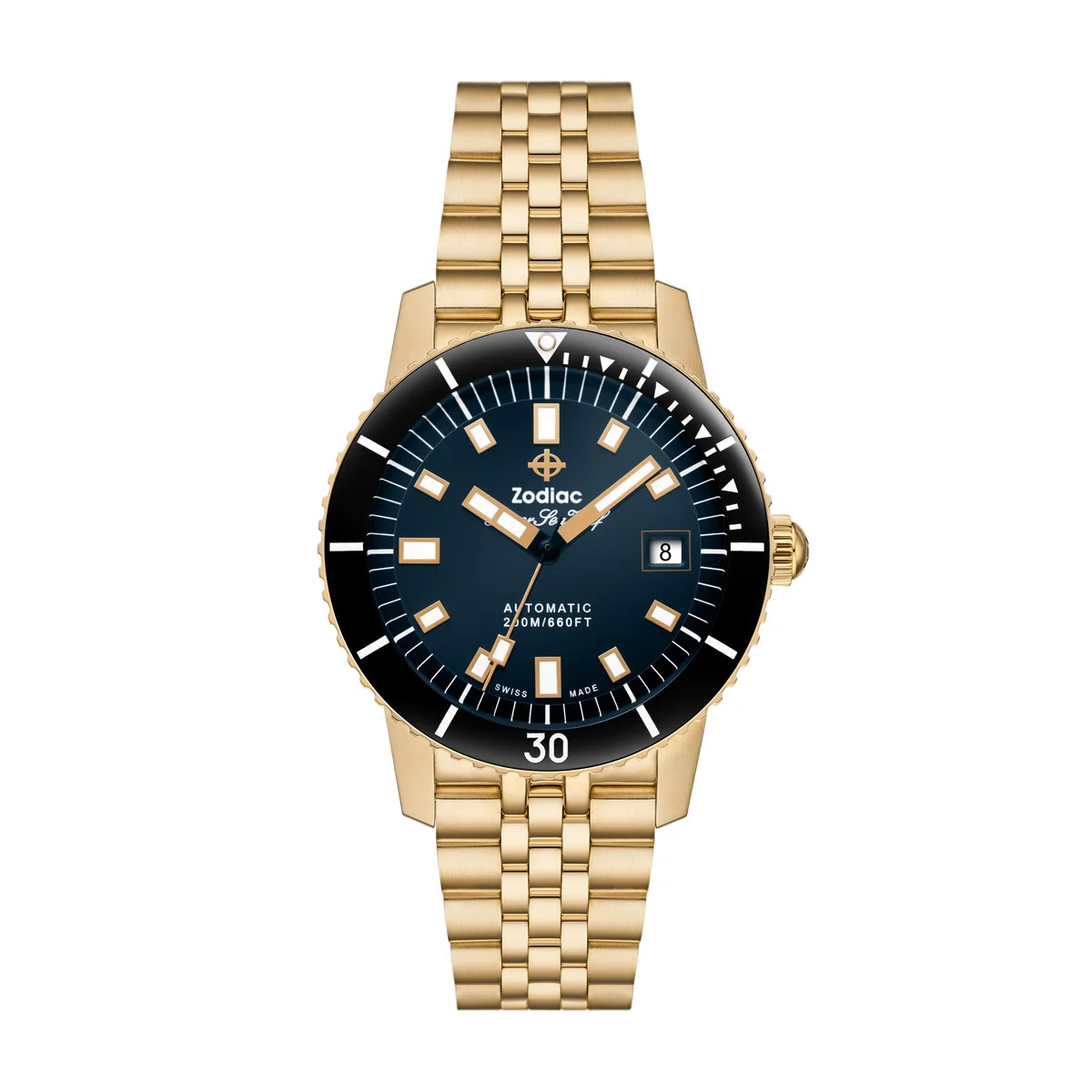 New Zodiac Super Sea Wolf Compression ZO9308 18K Gold Plated Limited Edition