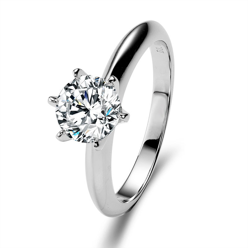 Round Cut D Color Classic Six-prong Ring 1-3ct 925 Silver for Women Jewelry