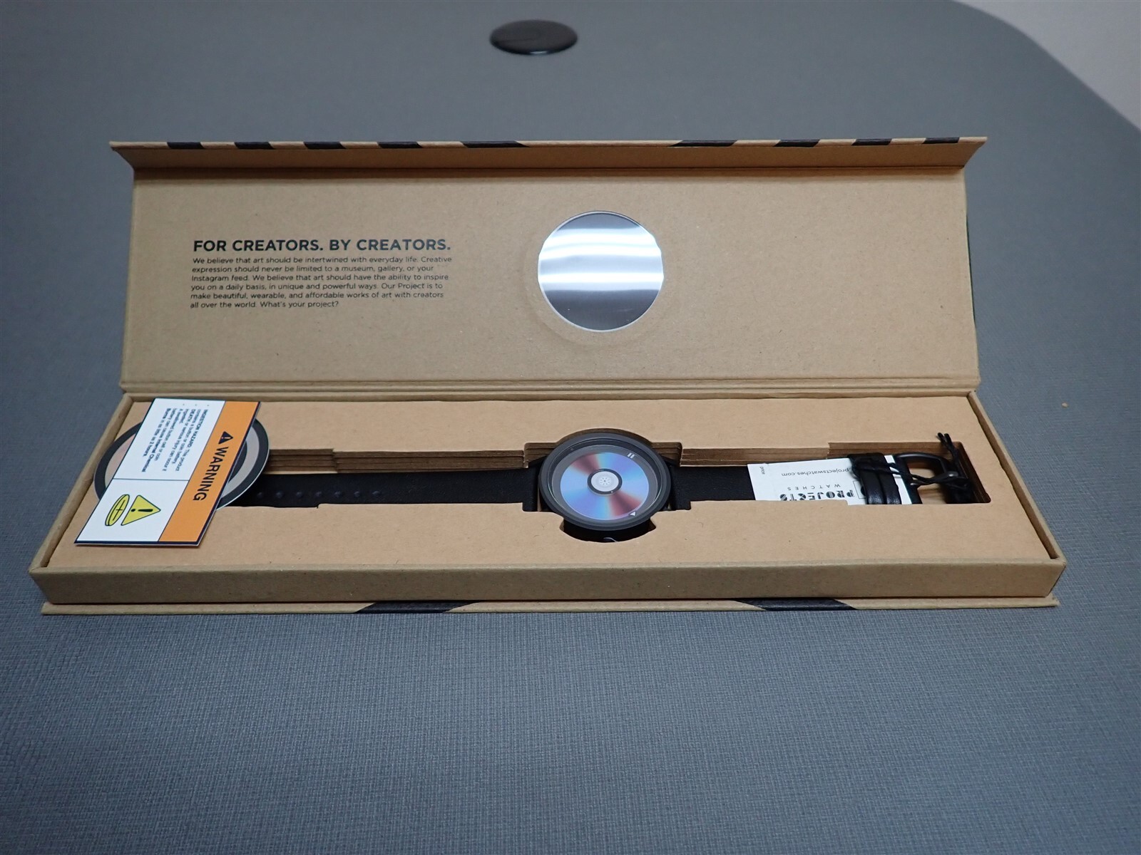 NEW Projects Watches PJT-7520 CD Watch 40mm Black Leather Strap Watch