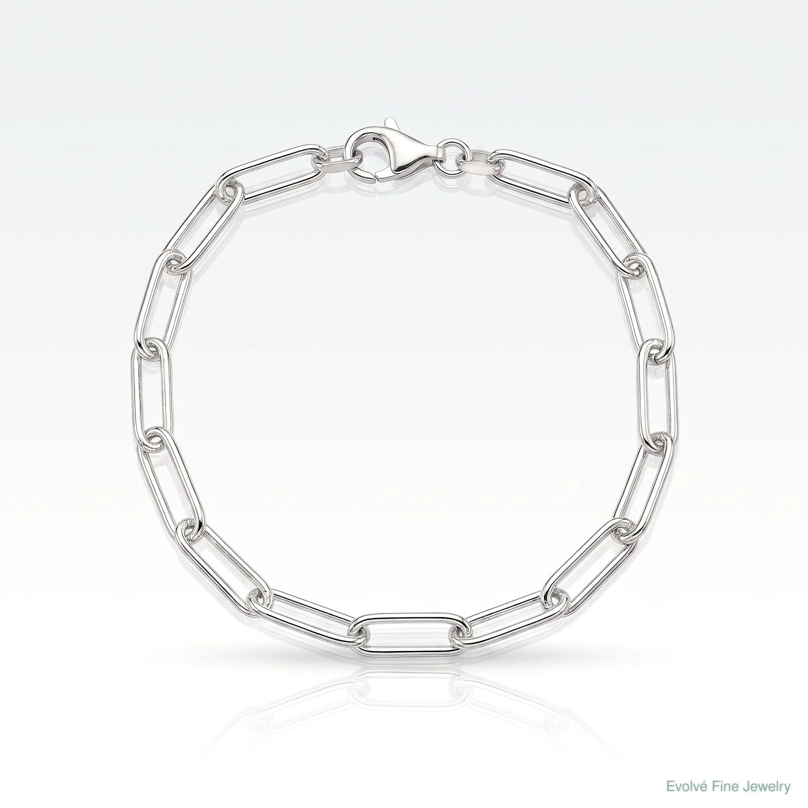Sterling Silver Rhodium-Plated Polished 4.5mm Paperclip Chain Bracelet 7″-8″