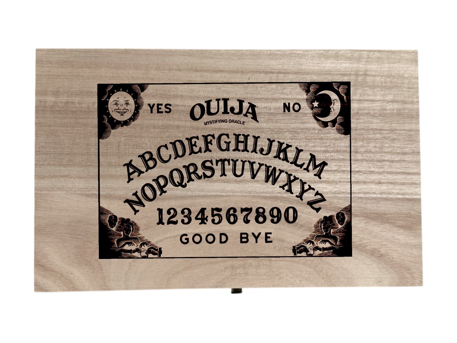 Ouija ghost design laser engraved box 8.5-inch, gift, Halloween, goth, everyday