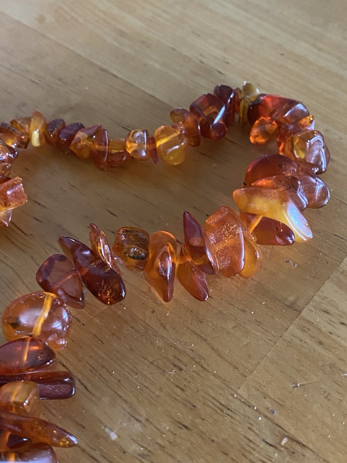 Braun Graduated Endless Amber Necklace 28. New. Never Worn