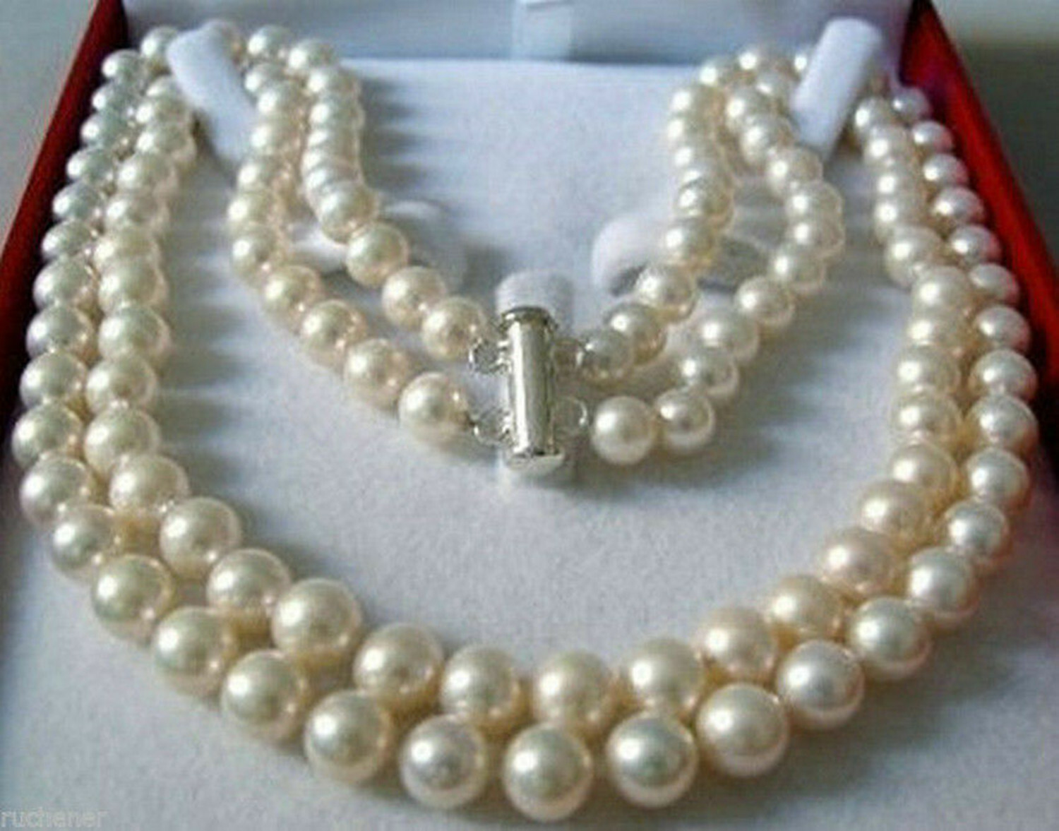 DOUBLE STRAND 8-9 MM AKOYA SALTWATER PEARL NECKLACE