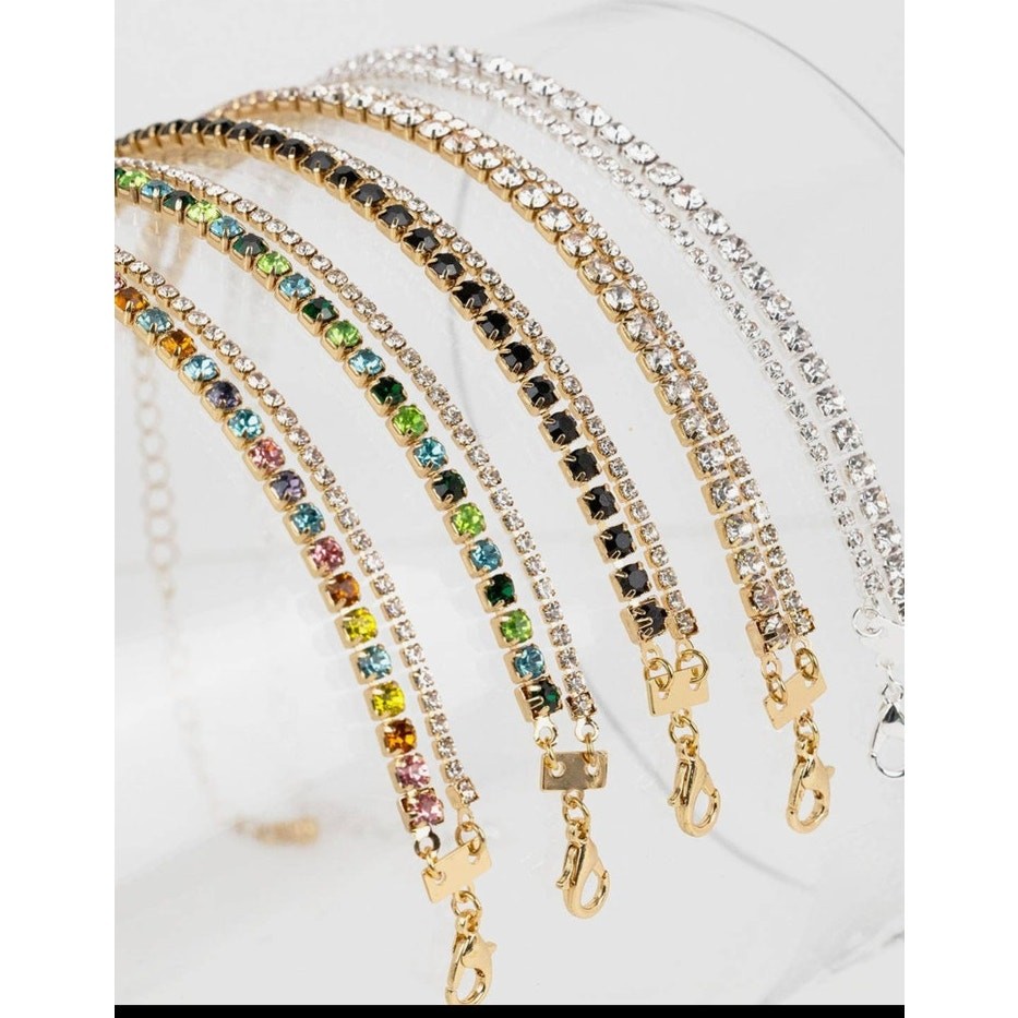 Double Layered Contrasting Tennis Bracelet
