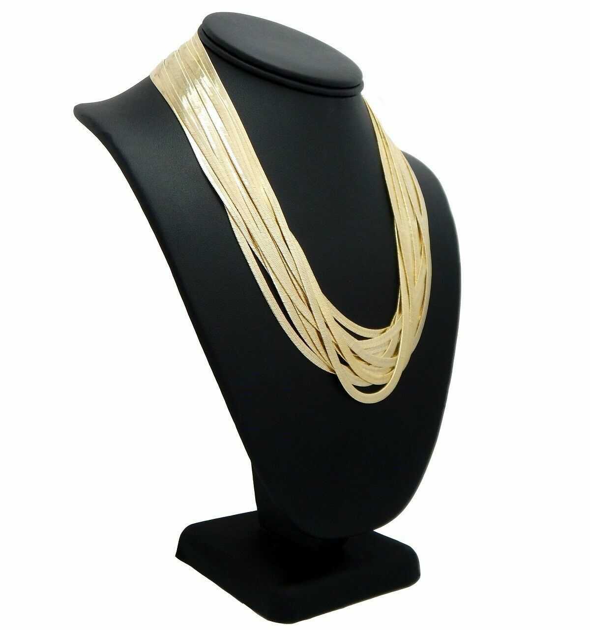12 Pcs 4mm Herringbone Chain Necklace 16″ 18″ 20″ 24″ Gold Plated Wholesale Lots