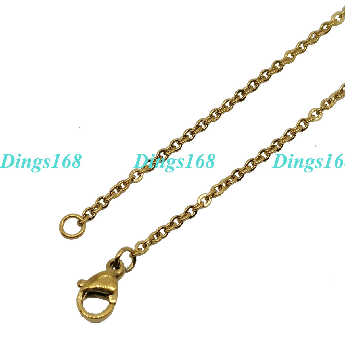 Solid 18K Yellow Gold Filled Tarnish-Free 16″-24″ 2MM Cable Chain Necklace L146G