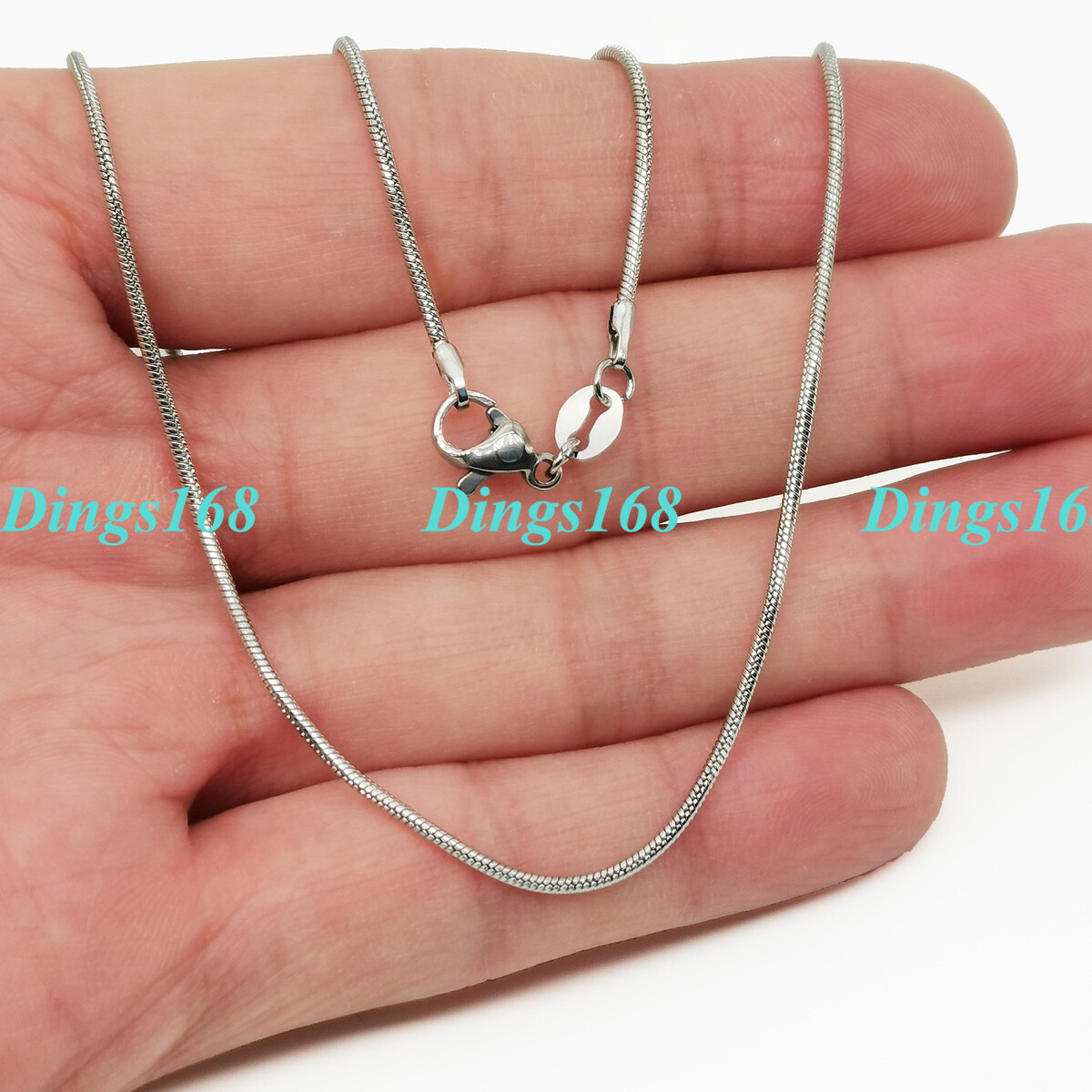 Solid 925 Sterling Silver HypoAllergenic Italian 1.2mm Thin Snake Chain Necklace
