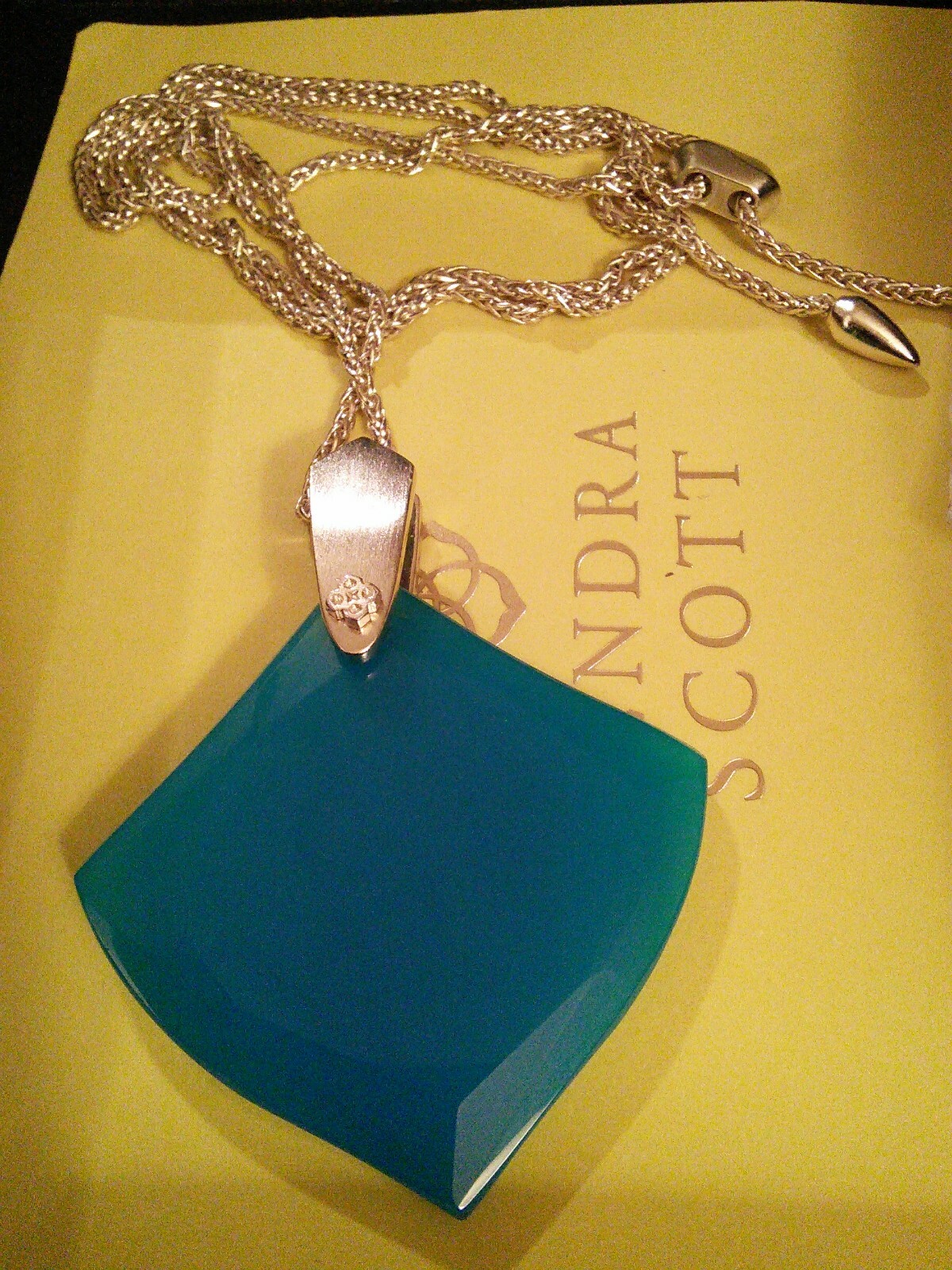 🎗Kendra Scott Necklace 16”-32” Aislinn Gold Long Pedant Agate NEW MSP$99
