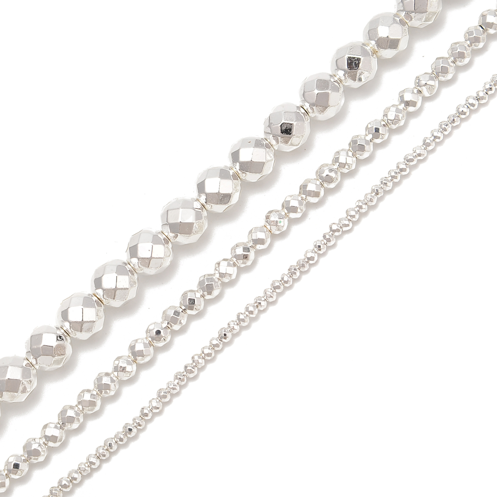 Titanium Silver Hematite Faceted Round Beads 2mm 3mm 4mm 6mm 8mm 10mm 15.5″Strnd