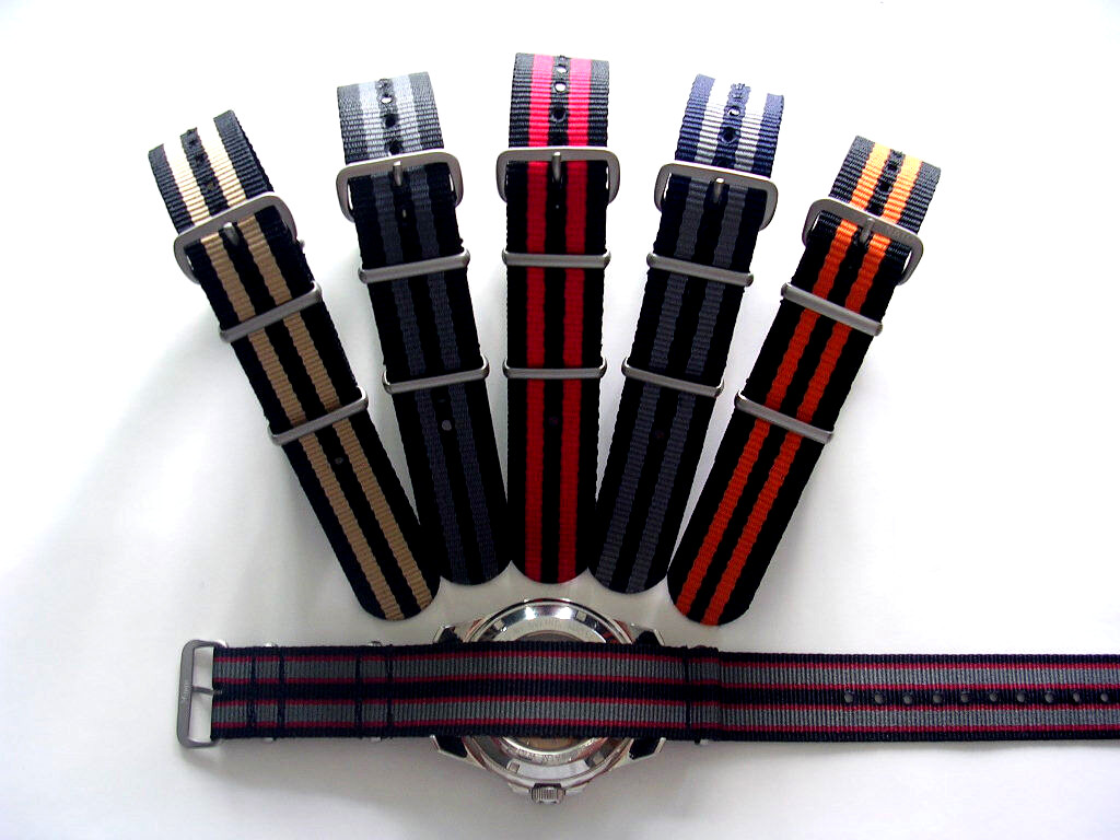 22mm Bond stripe NATO G10 Ballistic nylon watchband RAF strap IW SUISSE 18 20 24