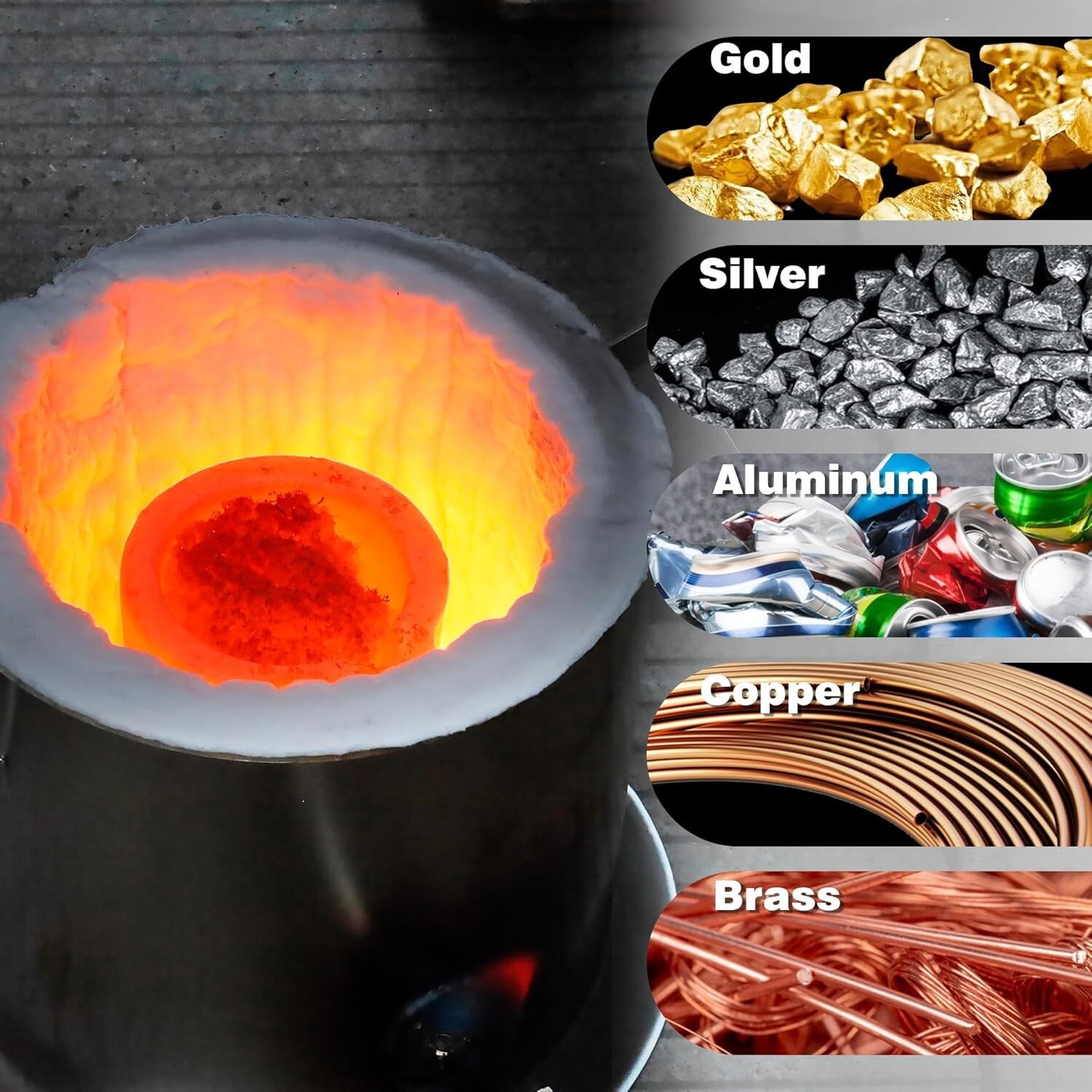 Premium Black Graphite Crucible, Silicon Carbide Clay Furnace Cup – 1800℃/3272℉