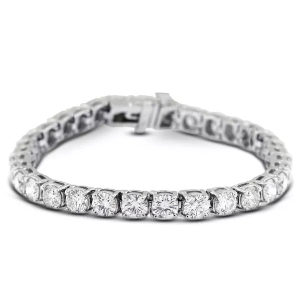 Tennis Bracelet Classic Solid 14K Gold 4.50 Carat Round Lab-Grown Diamond D VVS1