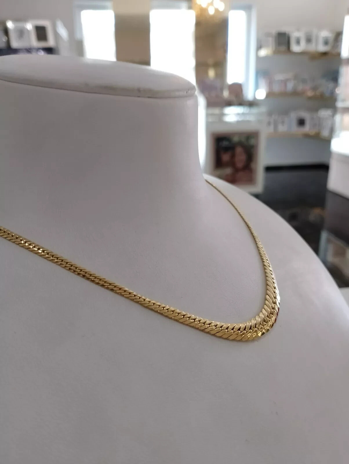 SOLID 18K YELLOW GOLD SERPENTINE CHAIN 17.72 INCHES, WIDTH 6/7 MM, MADE IN ITALY
