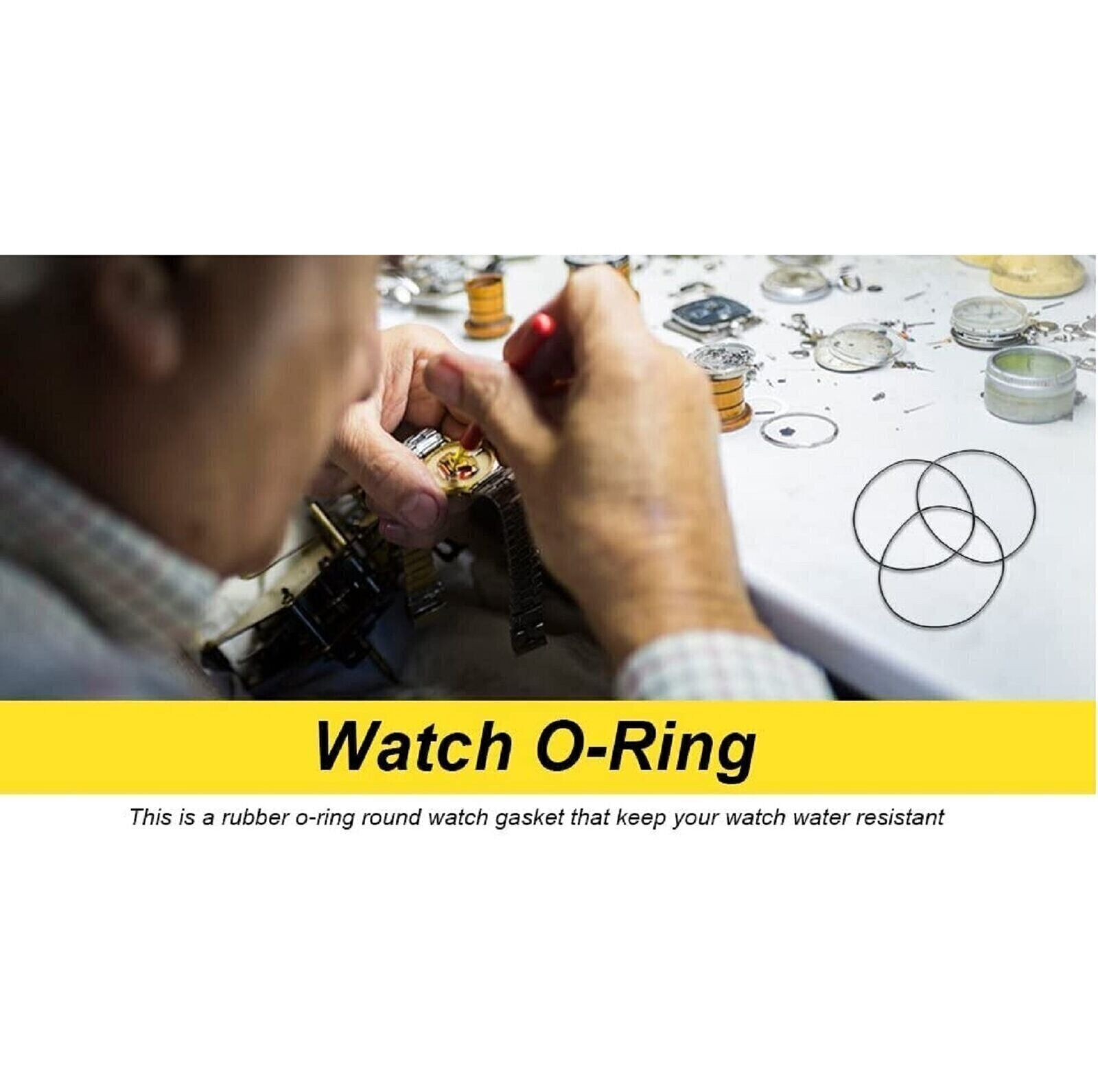 Rubber Watch Case Back O Ring Round Gasket 15mm-16mm-17mm Thick 0.6mm