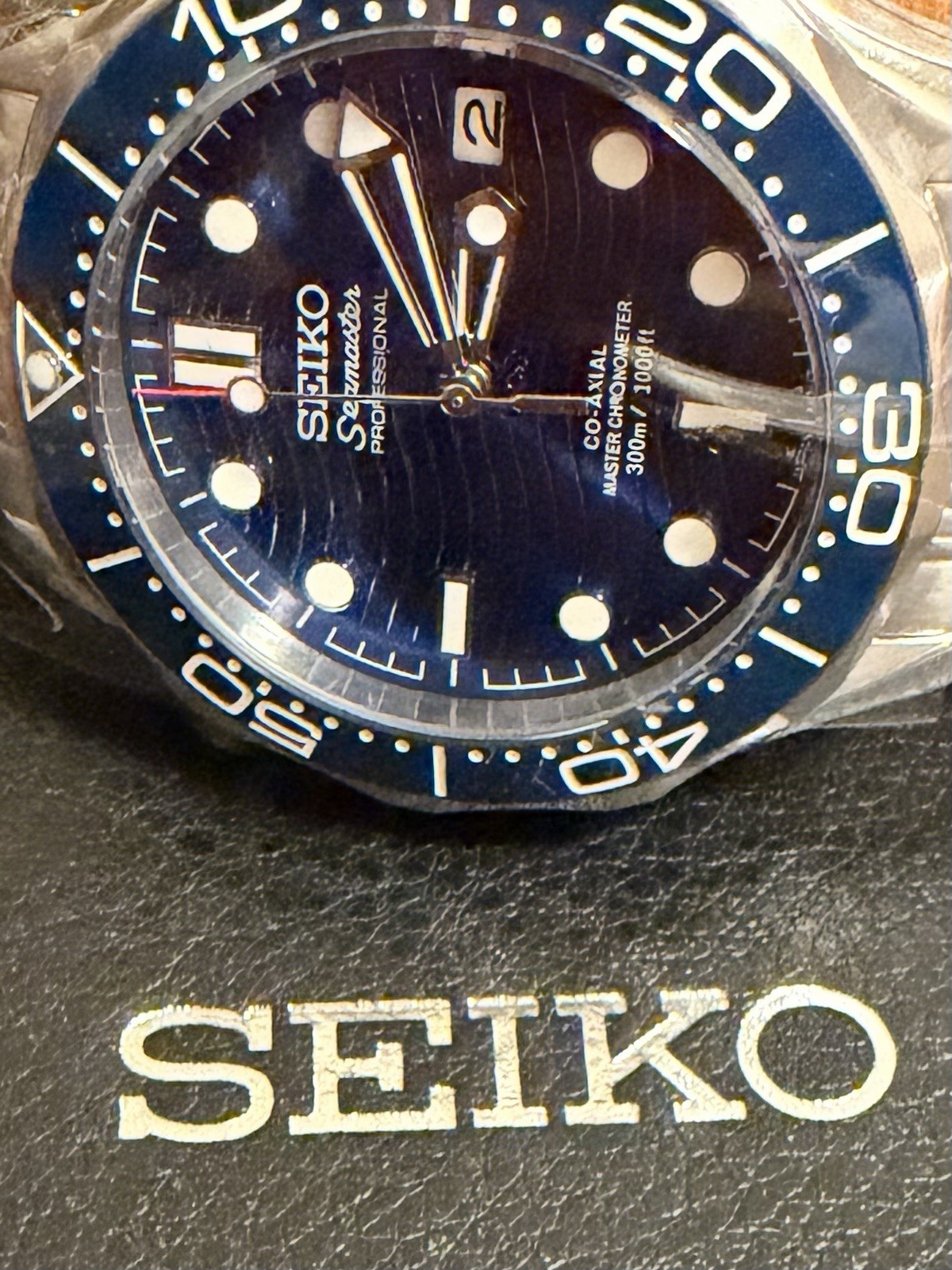 Seiko Mod Seamaster Automatic Diver 42mm Blue Dial/Bezel Date Steel w/Box