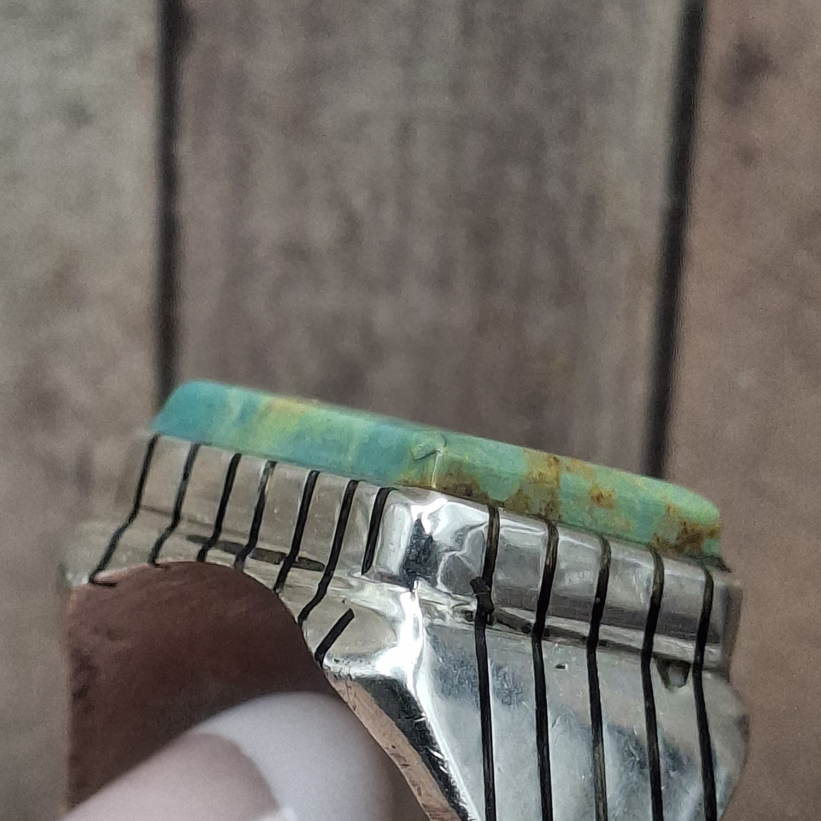 Men’s Royston Turquoise Ring Sterling Silver Signed R Size 10 Native American