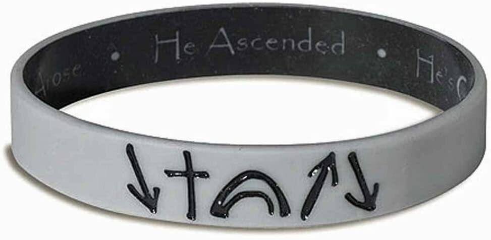 Grey Reversible Witness Bracelet Wristband Silicone Rubber 8″, Stretchable