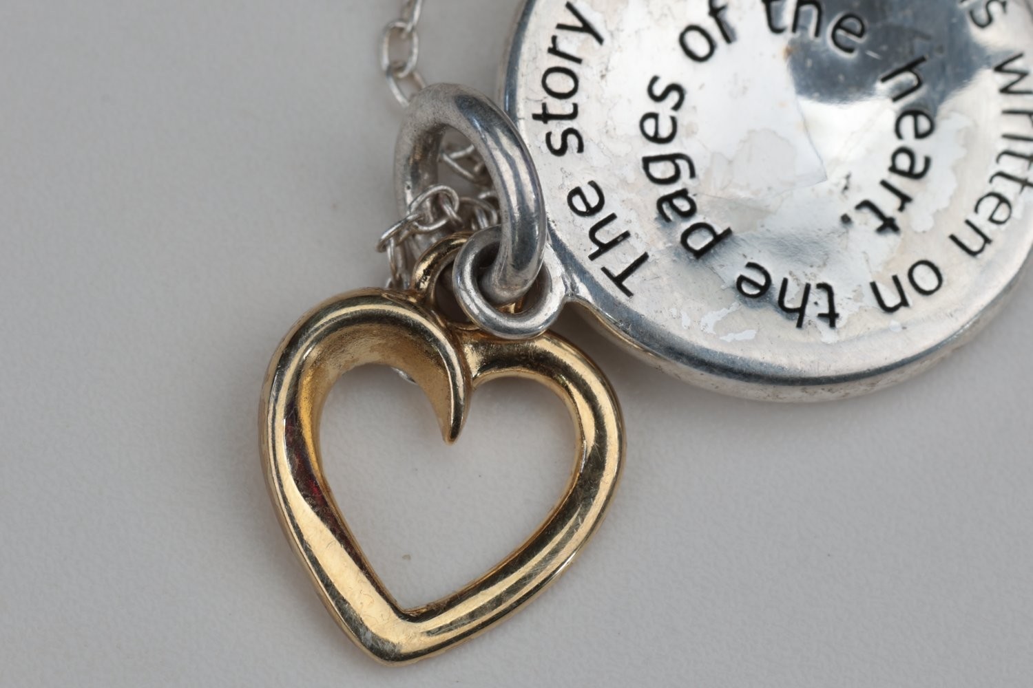 Sterling Silver Friendship Heart Pendant Necklace 925 Italy 18 Inch 4.28g