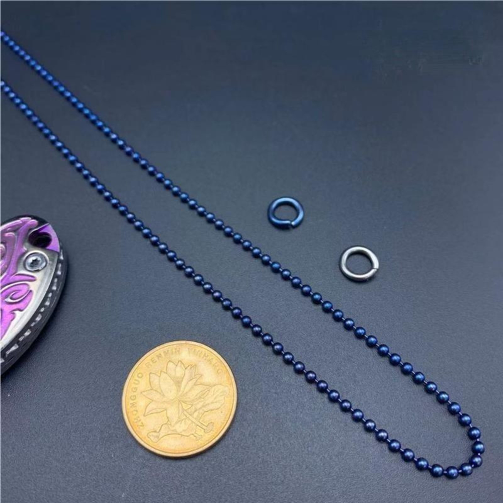 2mm 2.4mm 3mm 4mm Titanium Ball Beads Chain Necklace Anti-allergy 25.6” Unisex