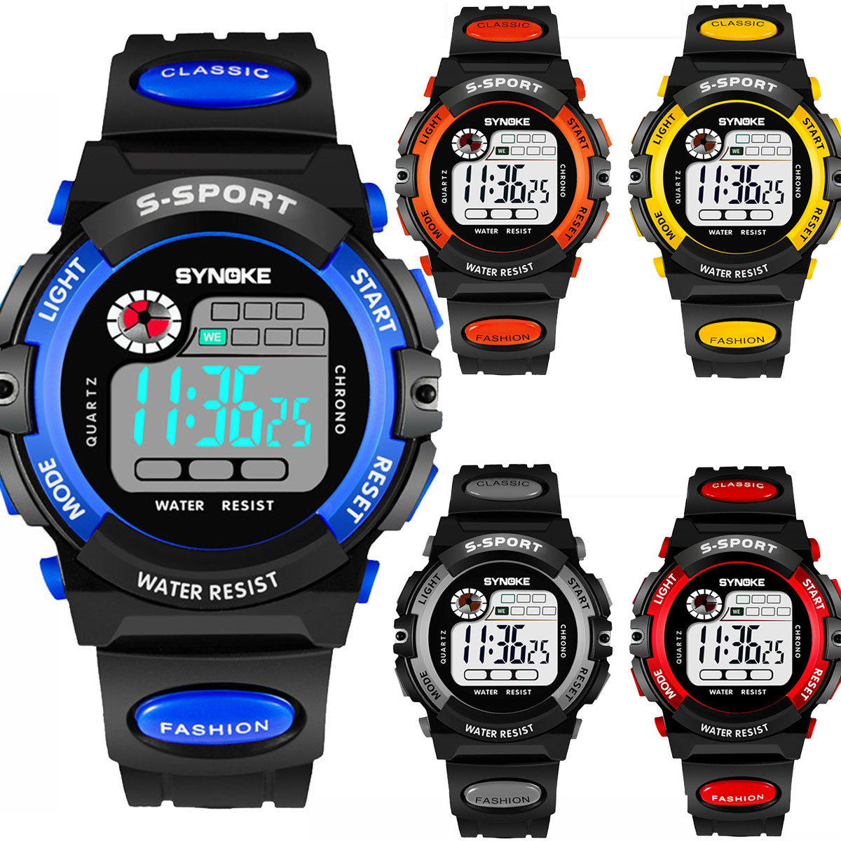 Kids Child Boy Girl Waterproof Multifunction Sports Electronic Watches Kids Gift