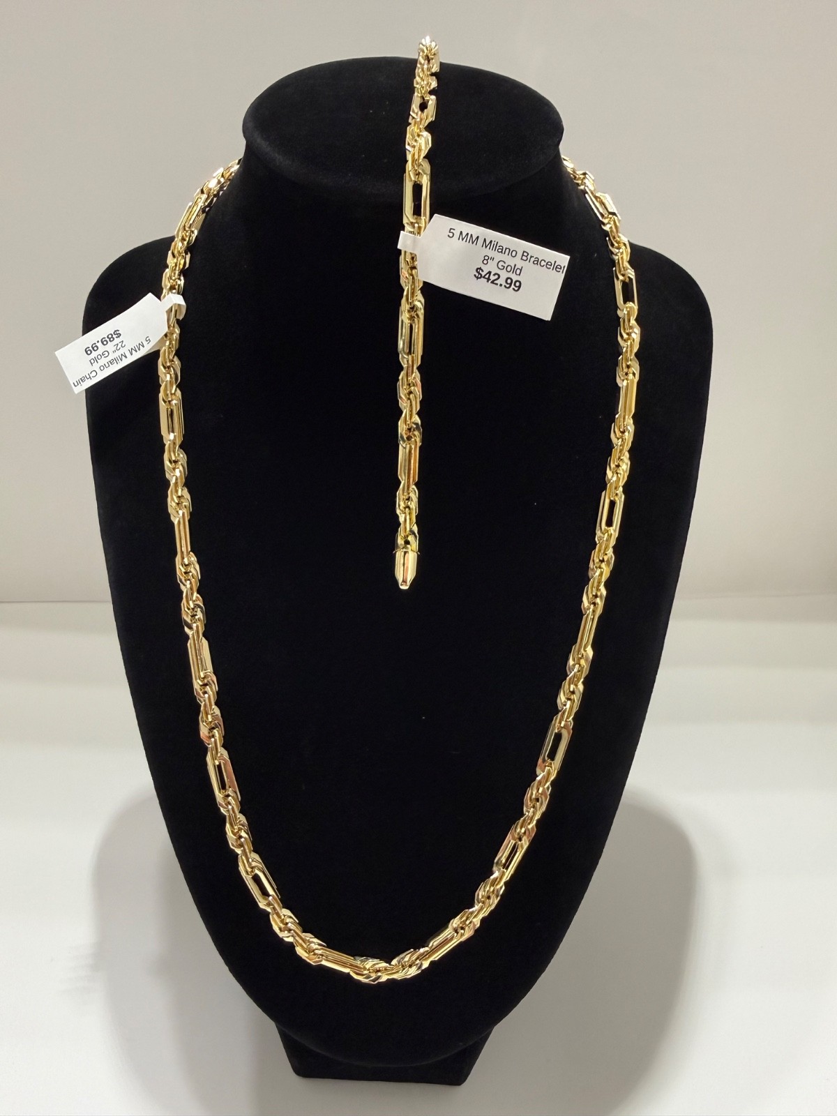 milano necklace & bracelet, you get both! 14k gold filled 21.5 & 8 inch 5mm