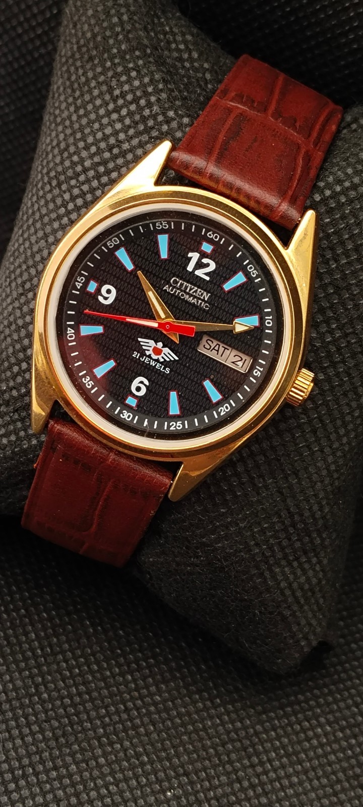 Vintag Automatic Citizen Japan Made Black Dial Day/ Date Men’s Wrist Watch